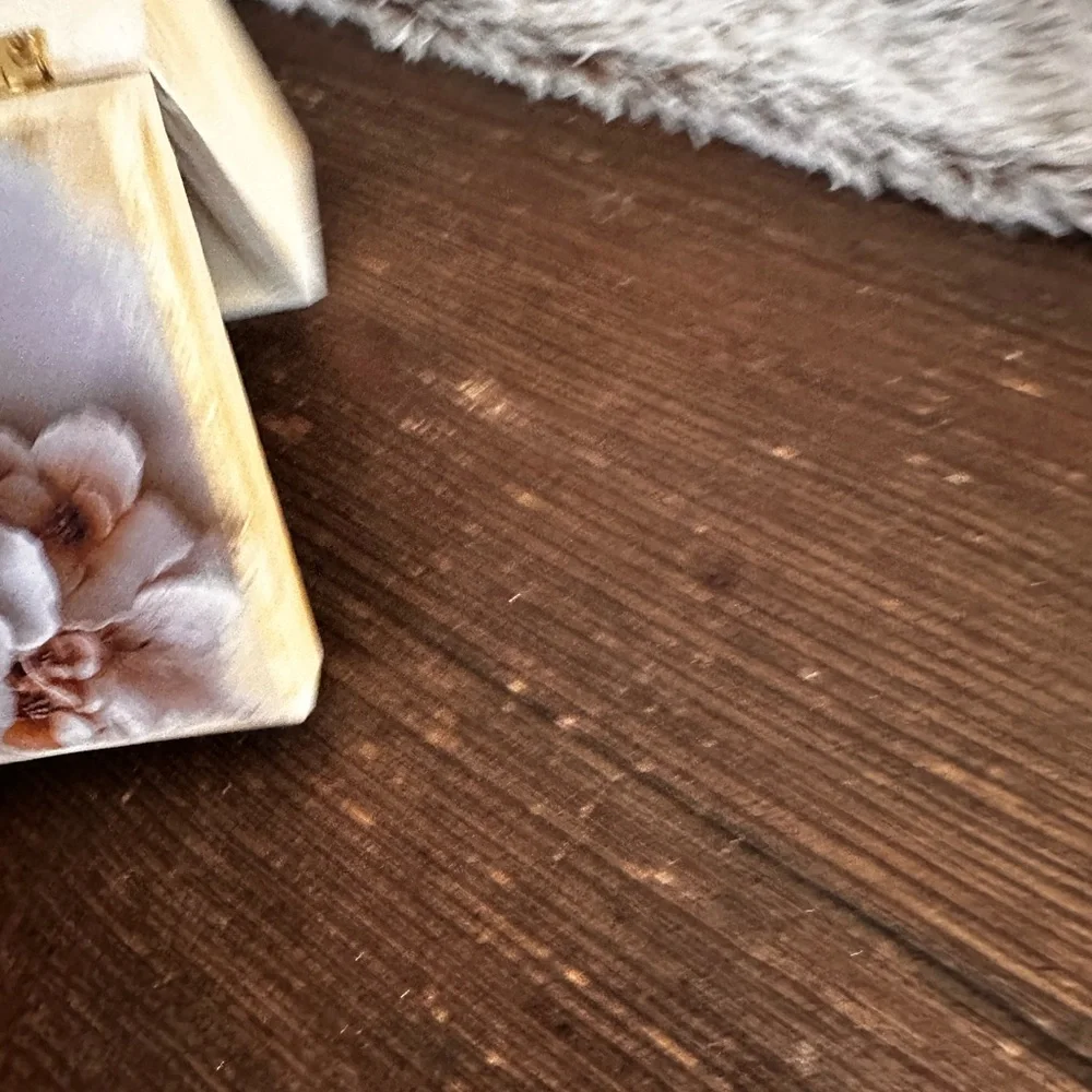 Hand crafted wooden floral trinket box